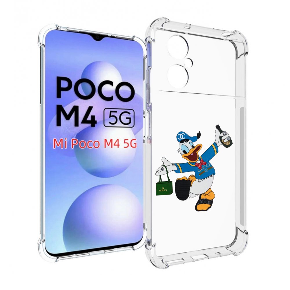 

Чехол MyPads модный-дональд-дак для Xiaomi Poco M4 5G, Прозрачный, Tocco