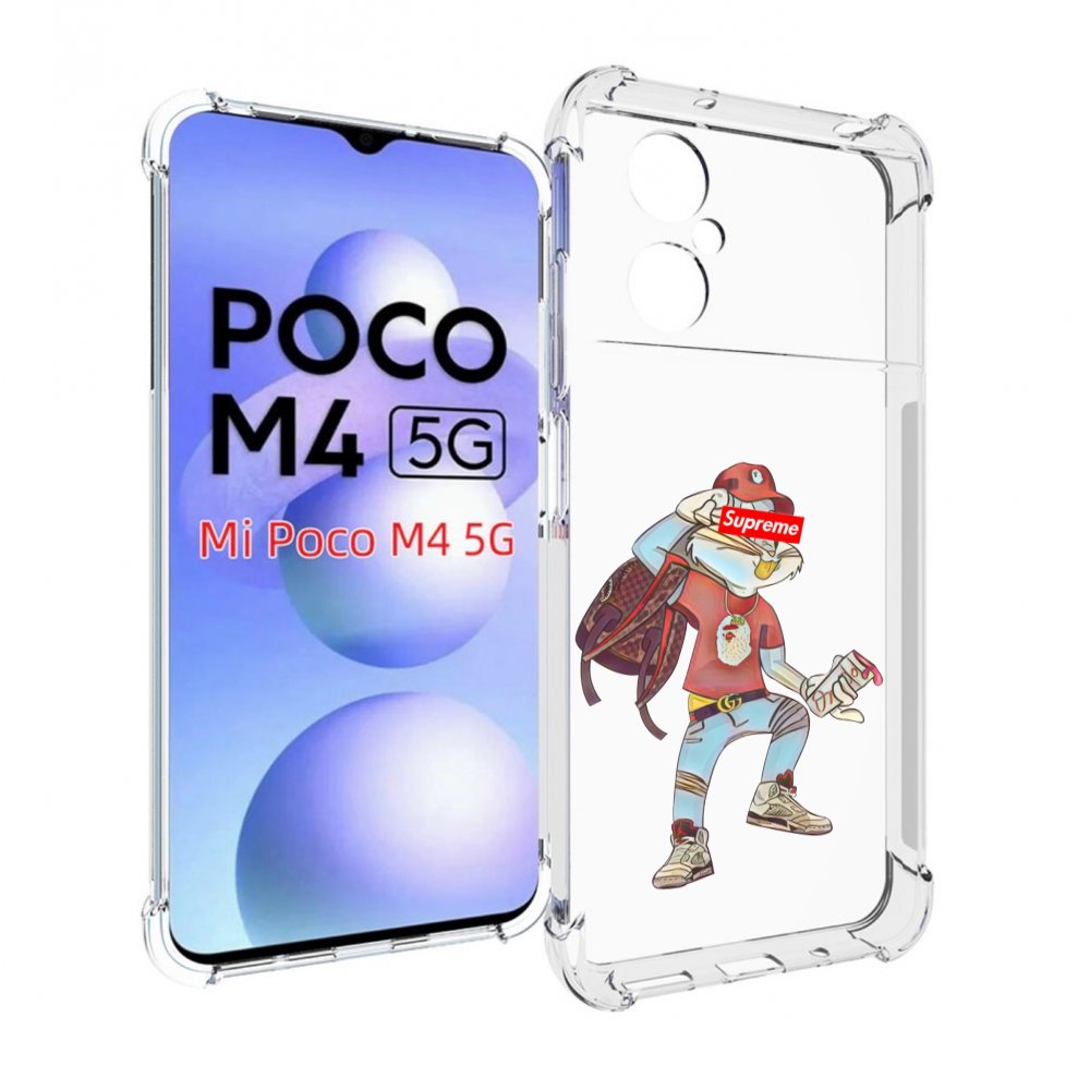 

Чехол MyPads моднявый-заяц детский для Xiaomi Poco M4 5G, Прозрачный, Tocco