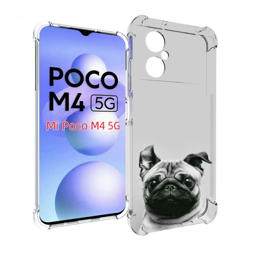 

Чехол MyPads мопс для Xiaomi Poco M4 5G, Прозрачный, Tocco