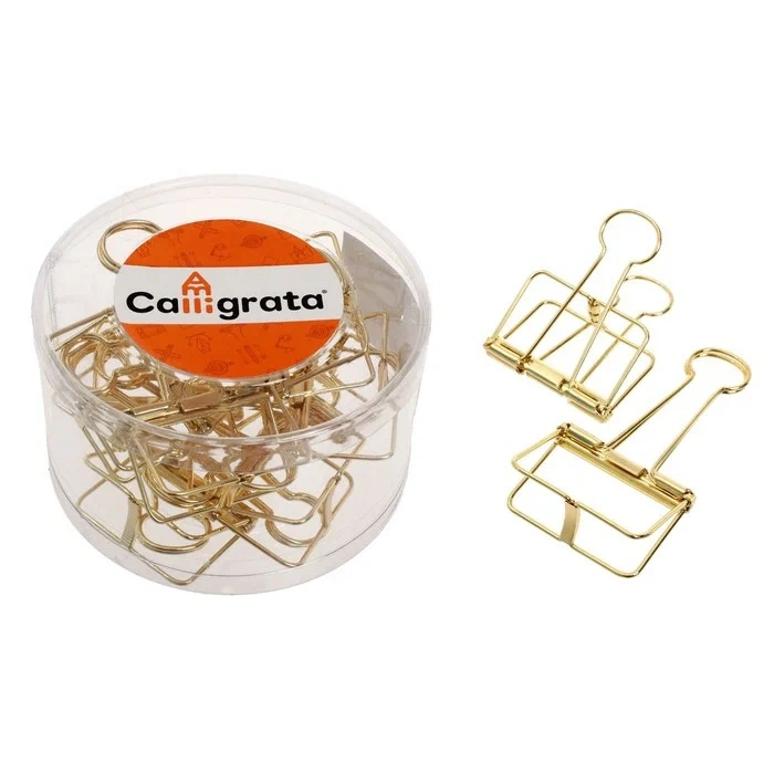 

Зажимы для бумаг Calligrata 51mm 10шт Gold 7004319