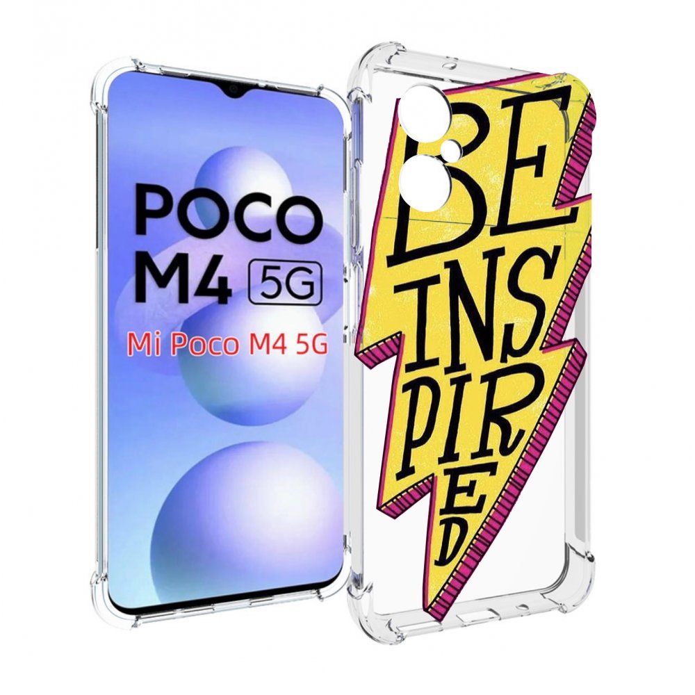 

Чехол MyPads надпись в желтой молнии для Xiaomi Poco M4 5G, Прозрачный, Tocco