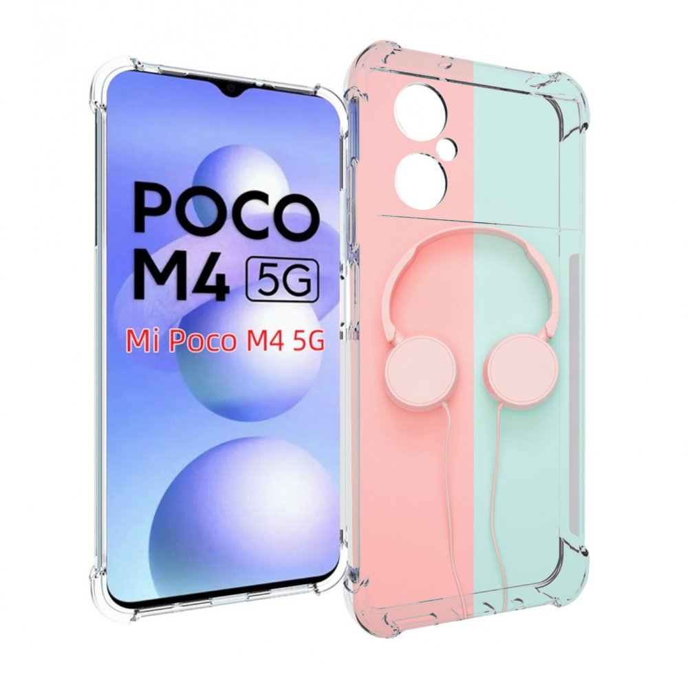 

Чехол MyPads наушники-минимализм для Xiaomi Poco M4 5G, Прозрачный, Tocco