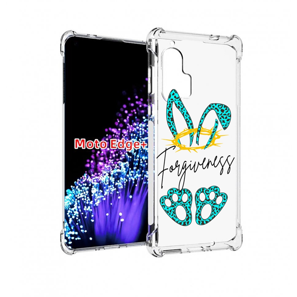 

Чехол MyPads бирюзовое лапки и ушки женский для Motorola Edge+ Plus, Прозрачный, Tocco