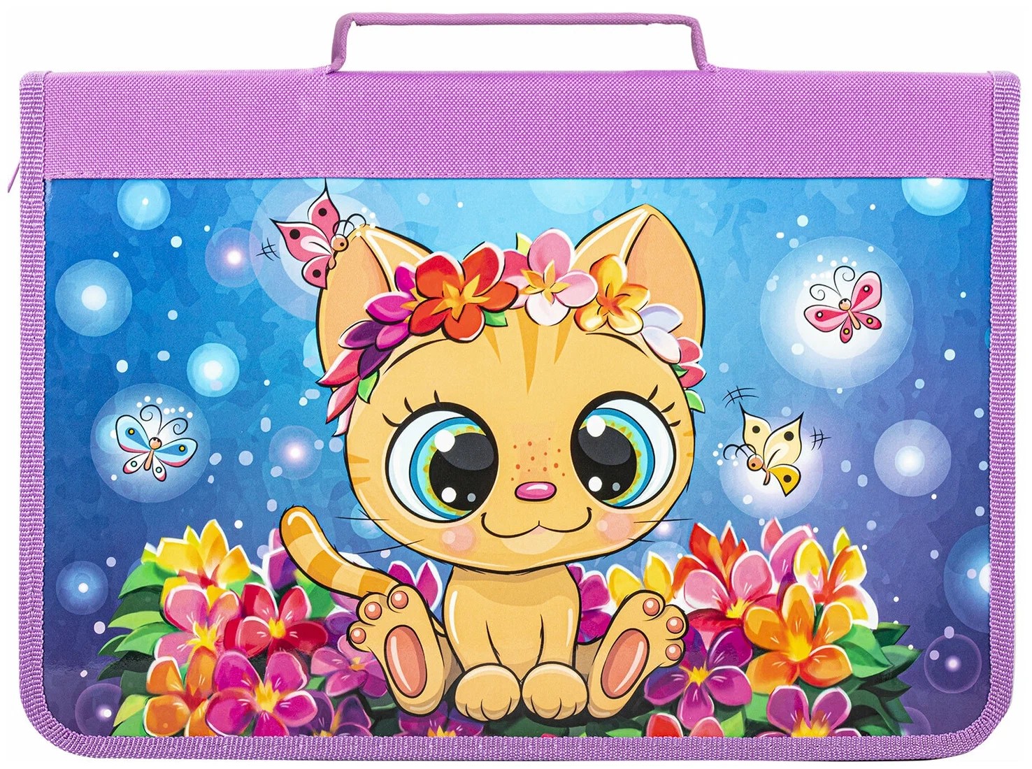 

Папка для труда на молнии Brauberg А4 с ручкой, Charming kitten, 270991, набор из 2 шт, Разноцветный