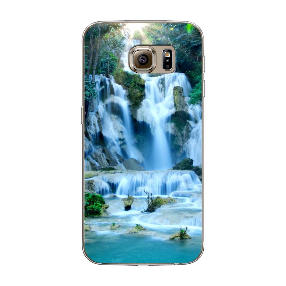 

Чехол Awog на Samsung Galaxy S6 "Водопад 8", Голубой;зеленый, 24350-4