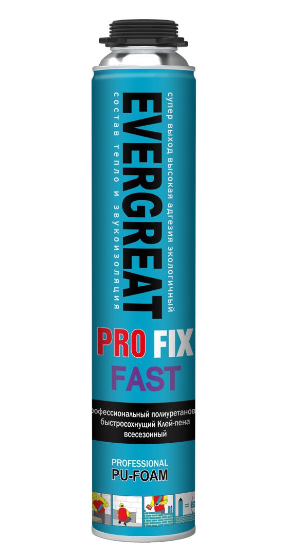 Клей-пена Evergreat PROFIX FAST профессиональный полиуретановый быстросохнущий всесезонный клей полиуретановый u seal 201 fast