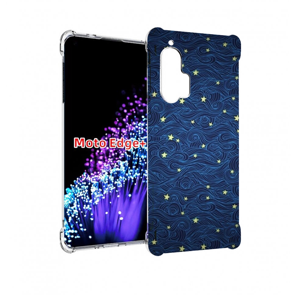 

Чехол MyPads волны с звездами акварель для Motorola Edge+ Plus, Прозрачный, Tocco