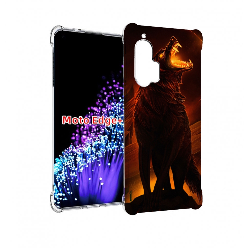 

Чехол MyPads волчара с огнем внутри для Motorola Edge+ Plus, Прозрачный, Tocco