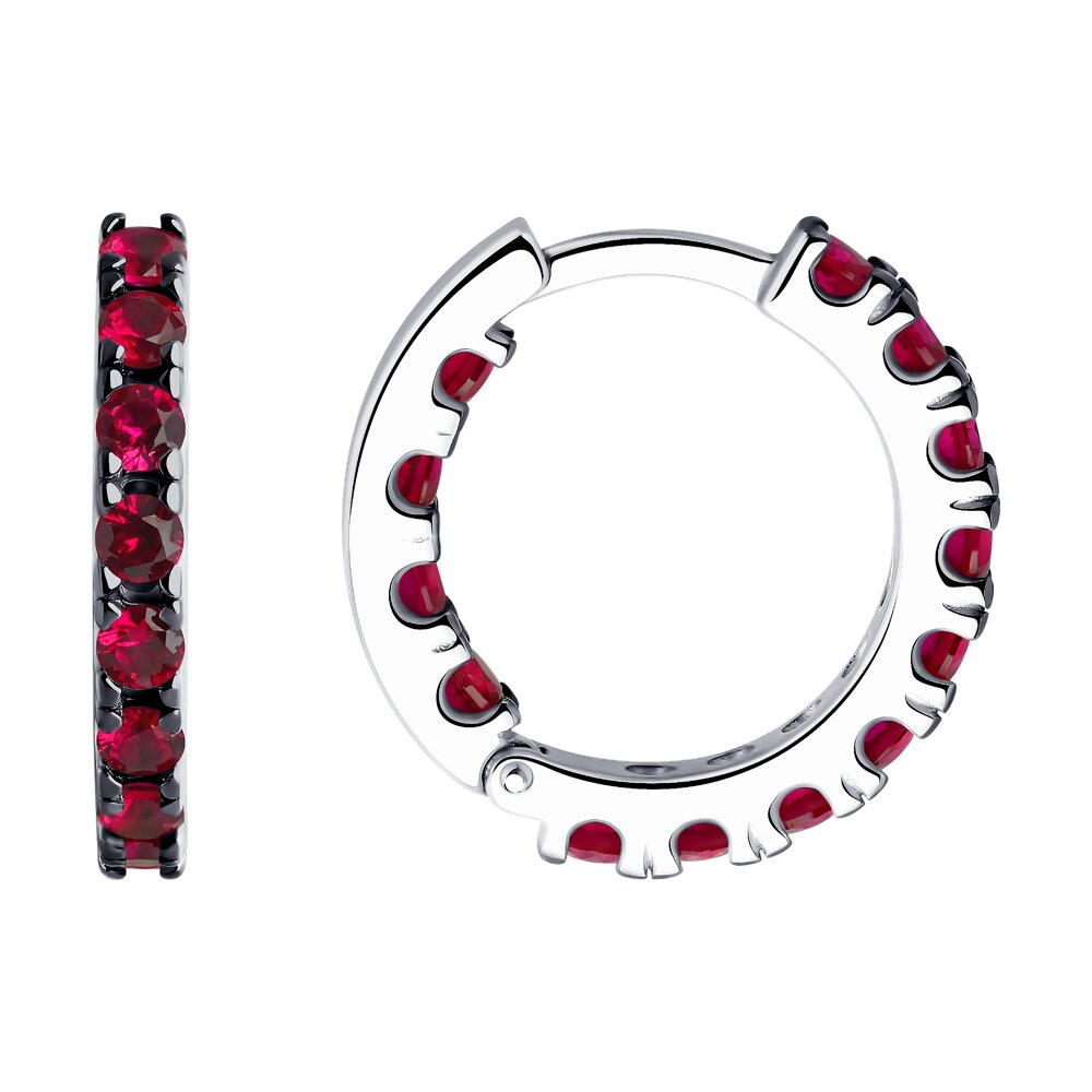 

Серьги конго из серебра SOKOLOV 94026171, корунд искусственный, 94026171