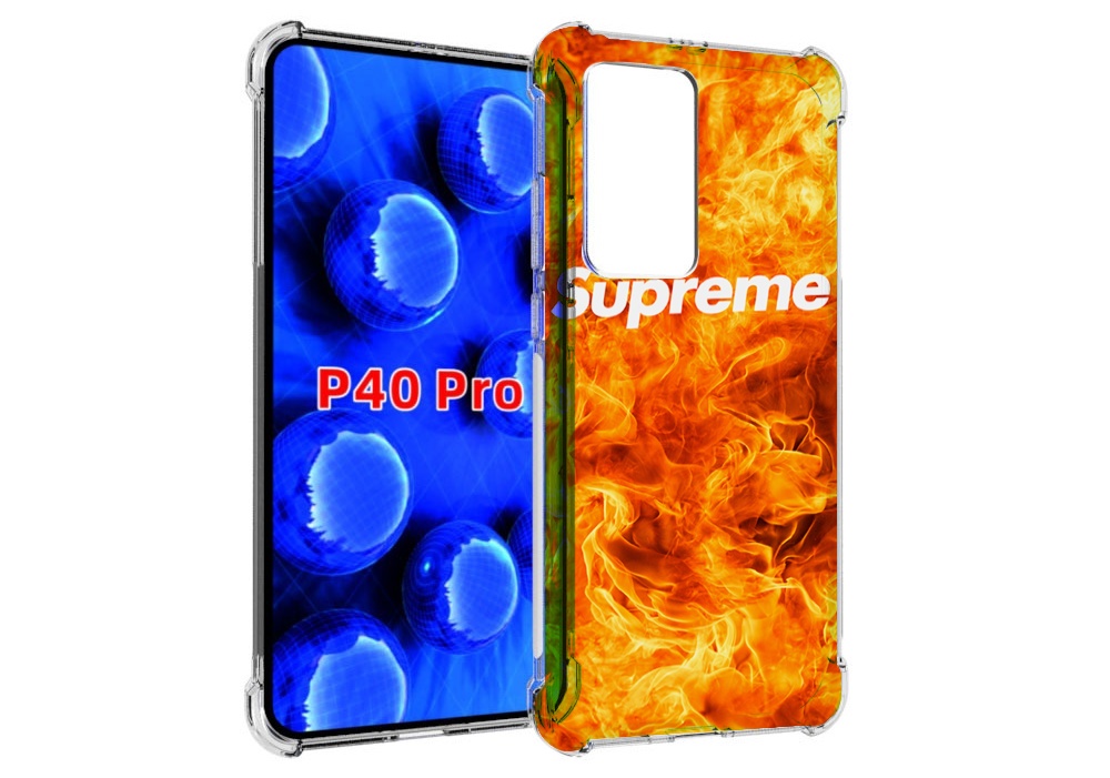 Чехол MyPads пламя-пламенное суприм для Huawei P40 Pro противоударный
