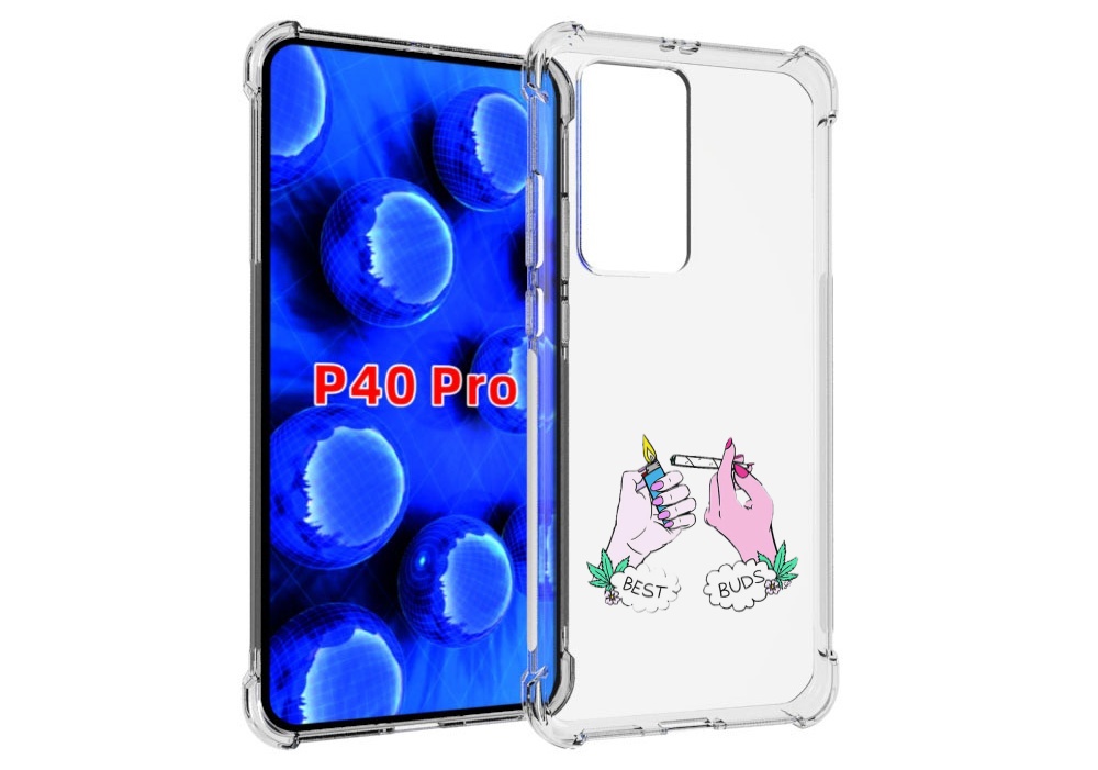 

Чехол MyPads плохие руки женский для Huawei P40 Pro противоударный, Прозрачный, Tocco