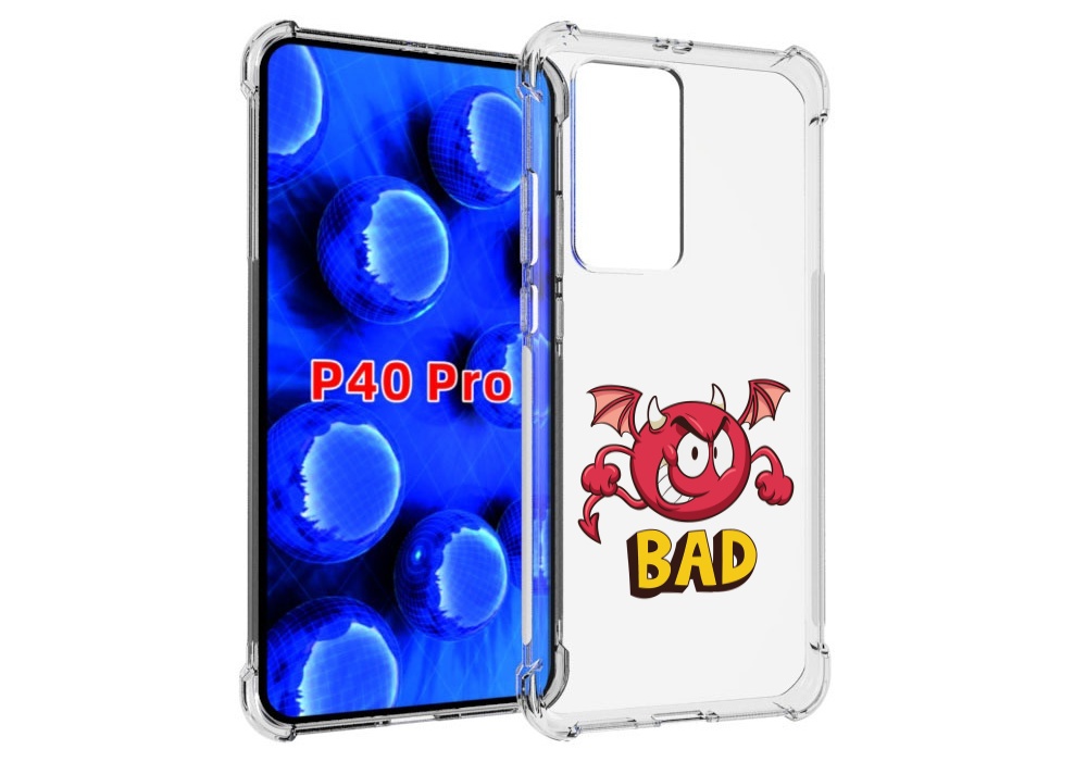 

Чехол MyPads плохой для Huawei P40 Pro противоударный, Прозрачный, Tocco