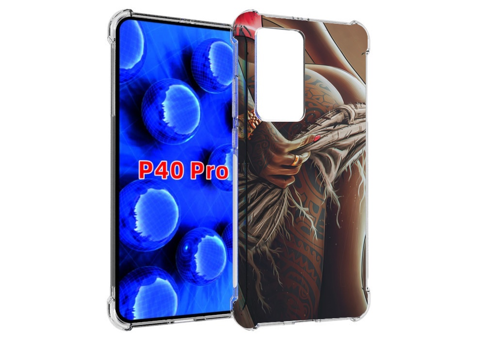 Чехол MyPads полуголая девушка фотография женский для Huawei P40 Pro противоударный