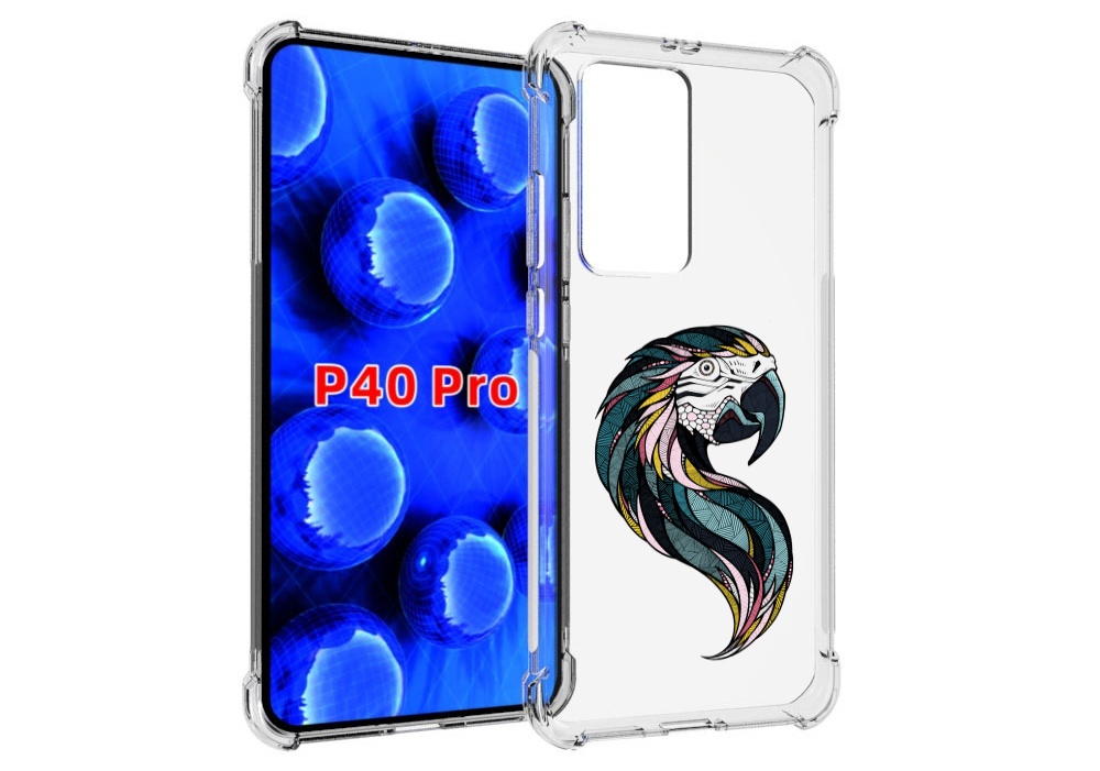 Чехол MyPads полупопугай для Huawei P40 Pro противоударный