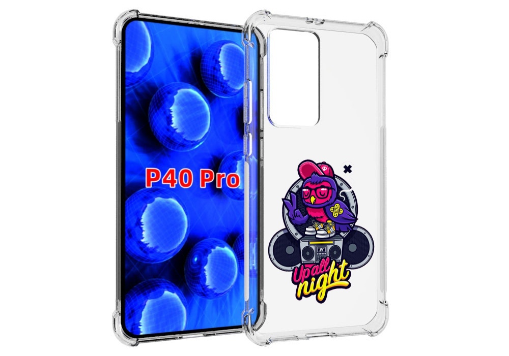 

Чехол MyPads попугай любит музыку для Huawei P40 Pro противоударный, Прозрачный, Tocco