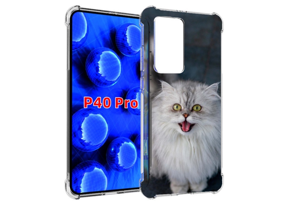 Чехол MyPads порода кошки британская длинная для Huawei P40 Pro противоударный