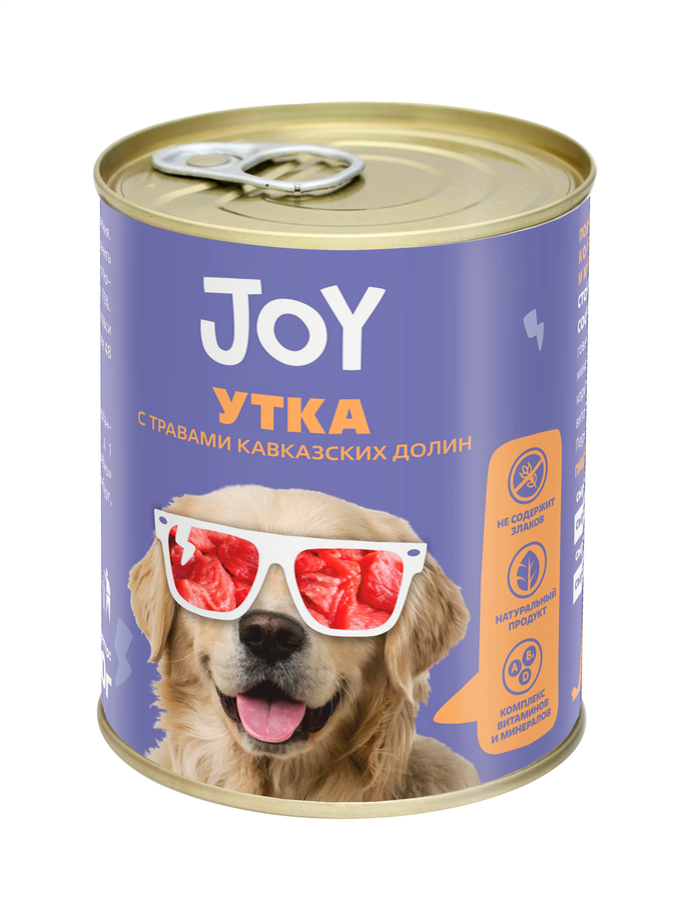 Консервы для собак Joy Утка с травами, беззерновые, 340 г