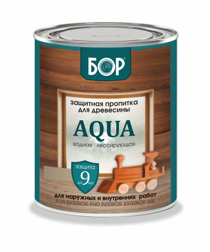 фото Пропитка защитная бор aqua для наружных и внутренних работ бесцветная 0,9кг