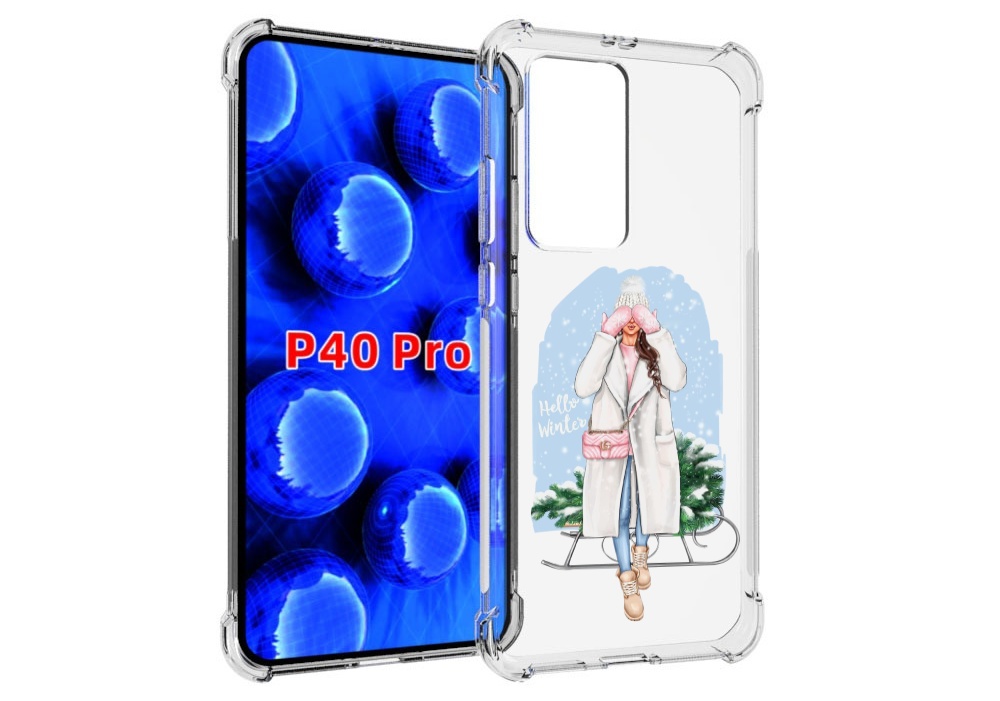 

Чехол MyPads привет-зима женский для Huawei P40 Pro противоударный, Прозрачный, Tocco
