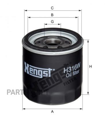 

Фильтр Масляный Hengst H316W