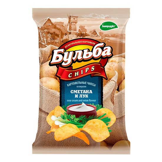 Чипсы Бульба Chips сметана и лук 75 г