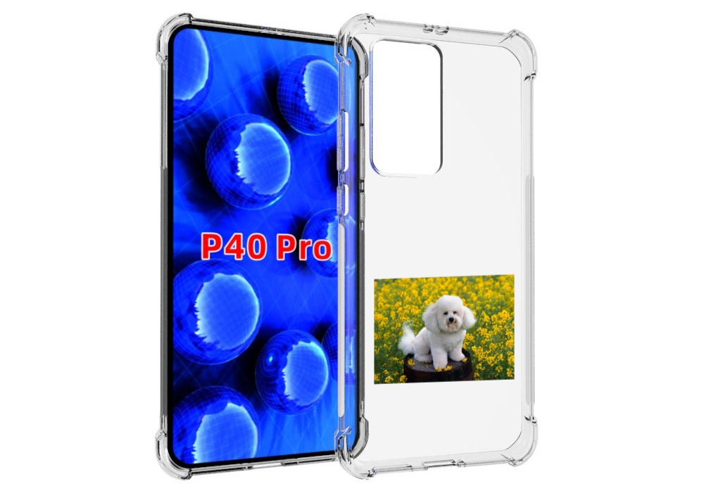

Чехол MyPads пудель белыи для Huawei P40 Pro противоударный, Прозрачный, Tocco