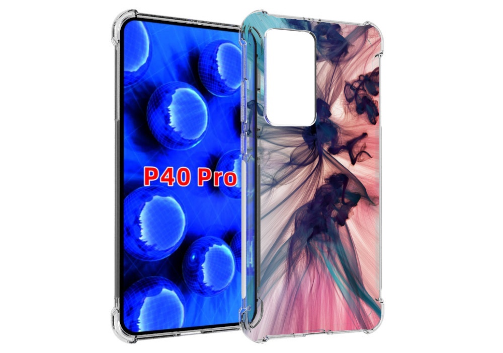 

Чехол MyPads разноцветный дым для Huawei P40 Pro противоударный, Прозрачный, Tocco
