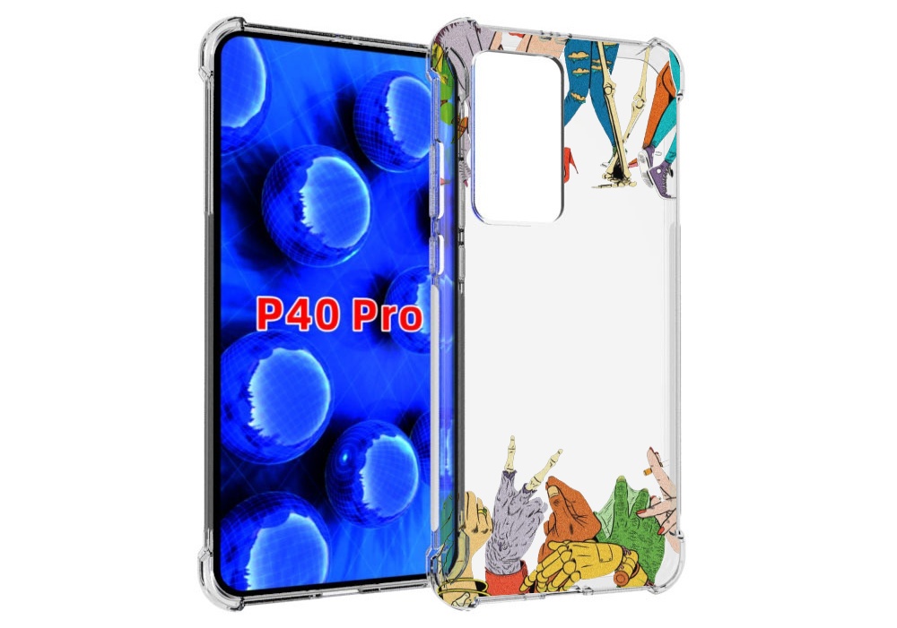 

Чехол MyPads разные персонажи пальчики для Huawei P40 Pro противоударный, Прозрачный, Tocco