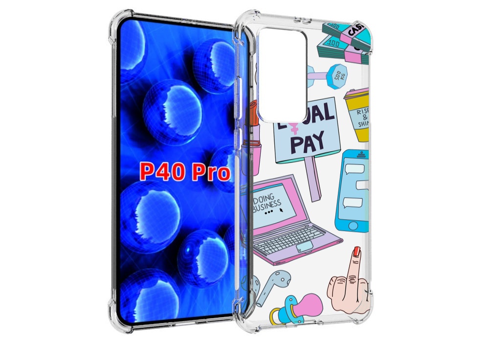

Чехол MyPads разные-штучки для Huawei P40 Pro противоударный, Прозрачный, Tocco