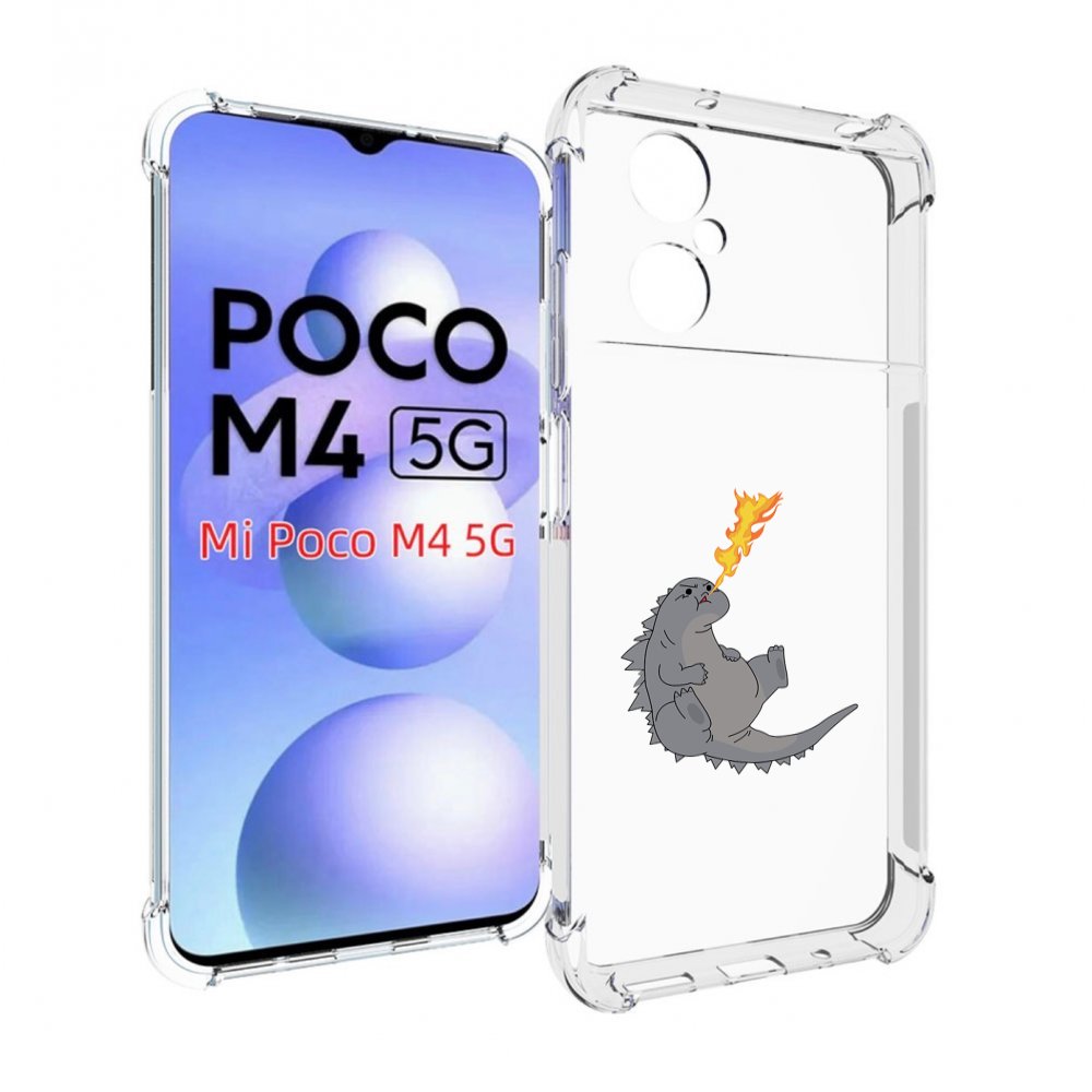 

Чехол MyPads огнедышащий-дракончик для Xiaomi Poco M4 5G, Прозрачный, Tocco