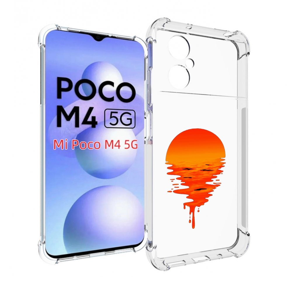 

Чехол MyPads оранжевый закат на воде для Xiaomi Poco M4 5G, Прозрачный, Tocco