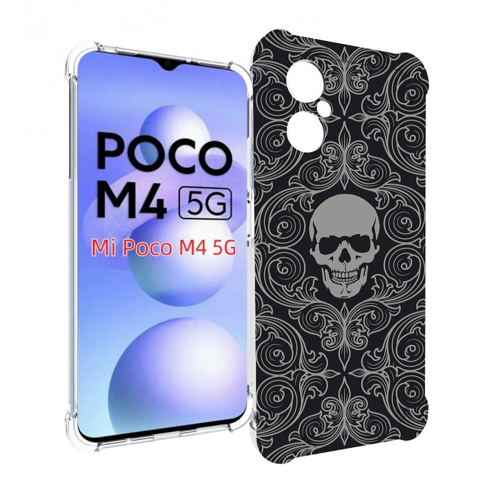 

Чехол MyPads орнамент-черепов для Xiaomi Poco M4 5G, Прозрачный, Tocco
