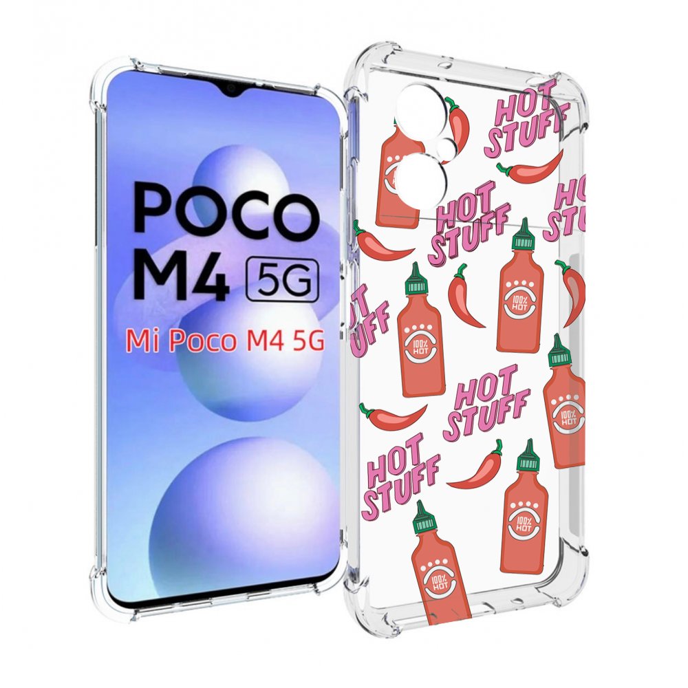 

Чехол MyPads острые-перчики для Xiaomi Poco M4 5G, Прозрачный, Tocco