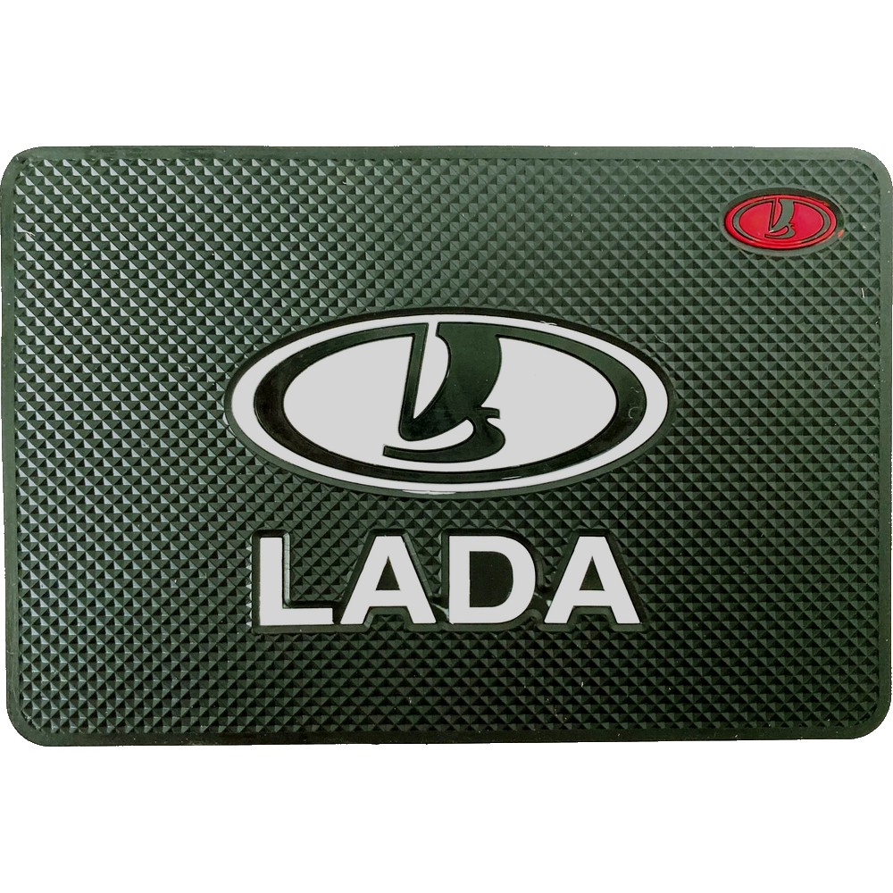 фото Противоскользящий коврик с логотипом lada черный nobrand