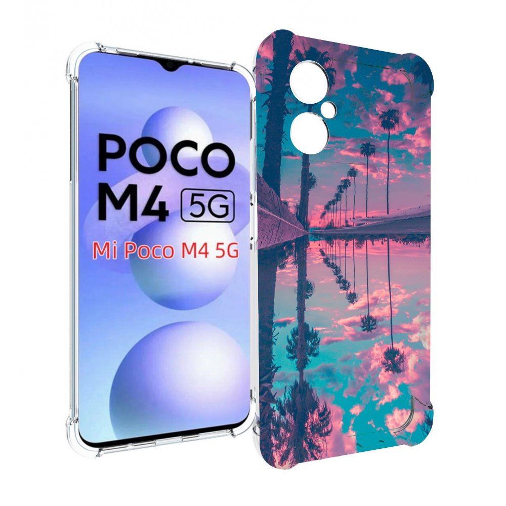 

Чехол MyPads отражение-пальм для Xiaomi Poco M4 5G, Прозрачный, Tocco