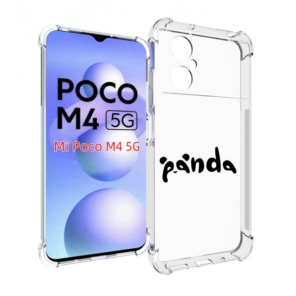 

Чехол MyPads панда надпись для Xiaomi Poco M4 5G, Прозрачный, Tocco