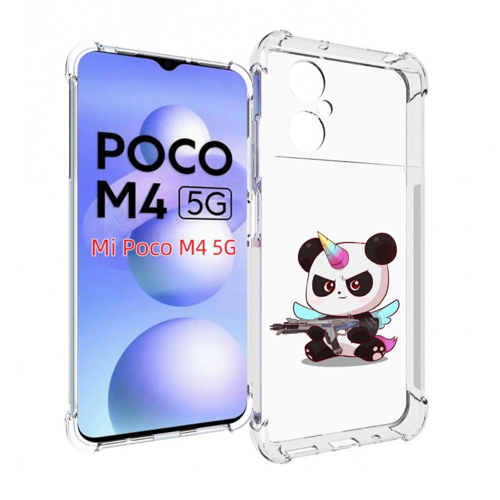 

Чехол MyPads панда-единорог детский для Xiaomi Poco M4 5G, Прозрачный, Tocco