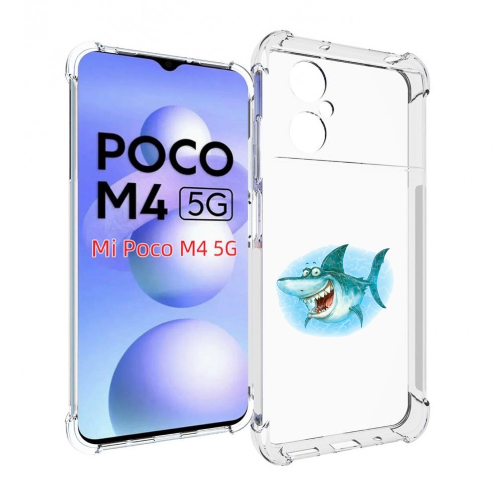 

Чехол MyPads веселая акула для Xiaomi Poco M4 5G, Прозрачный, Tocco