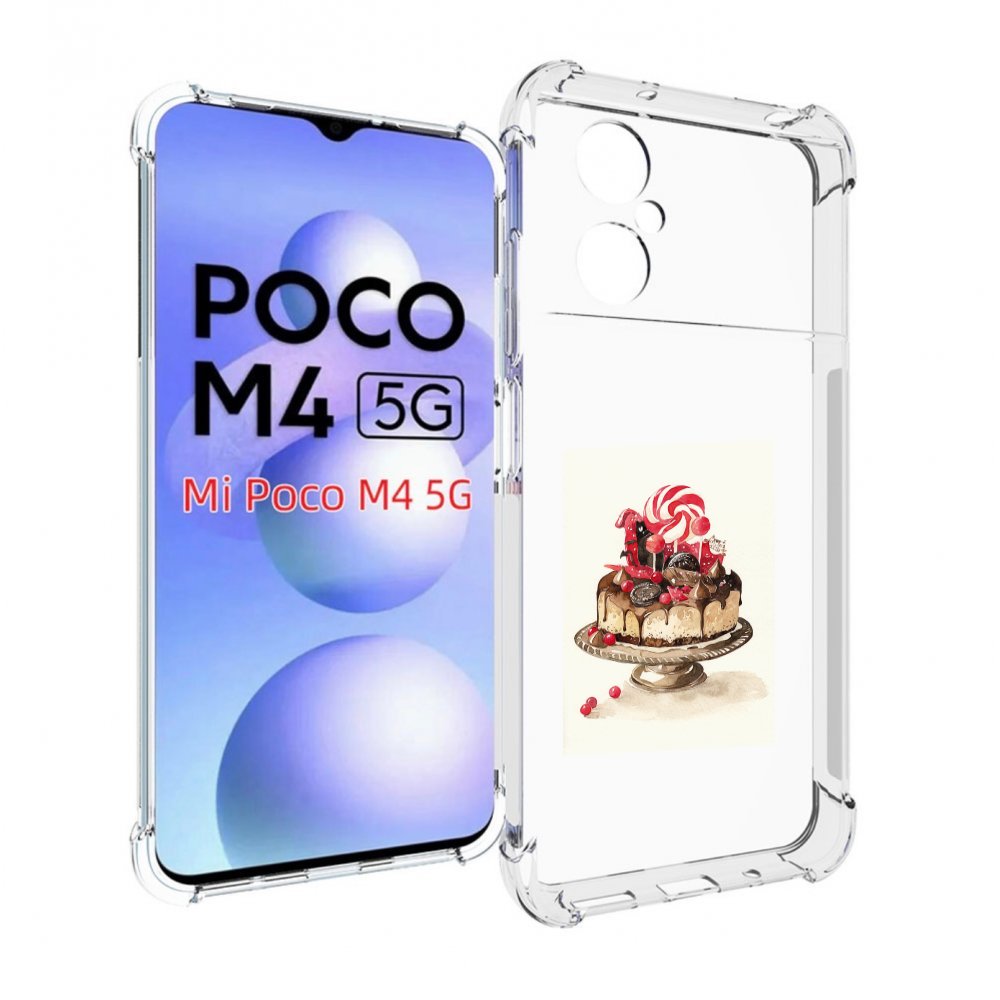 

Чехол MyPads вкусный торт для Xiaomi Poco M4 5G, Прозрачный, Tocco