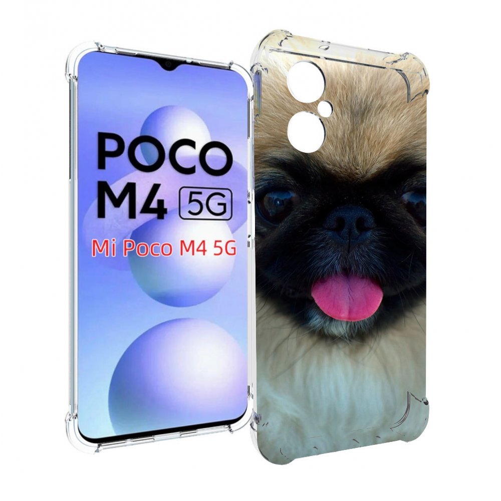 

Чехол MyPads пекинез для Xiaomi Poco M4 5G, Прозрачный, Tocco