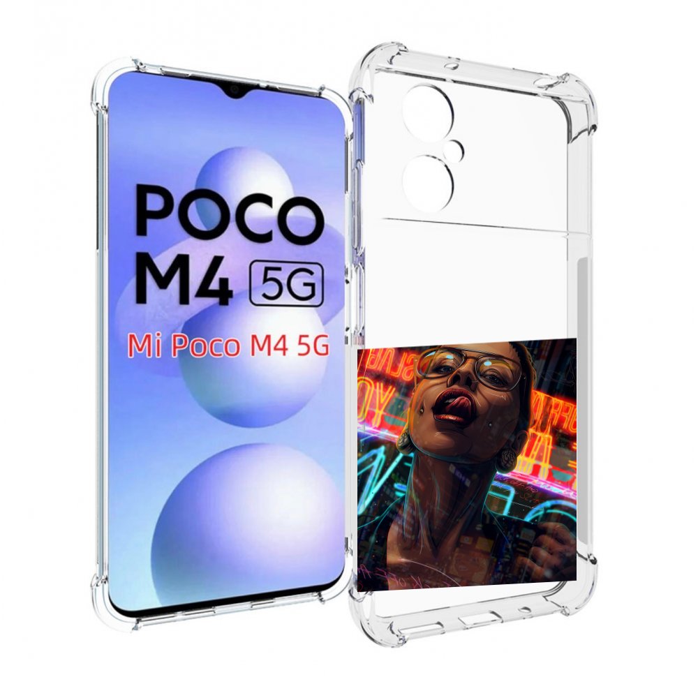 Чехол MyPads пирсинги-в-щеках для Xiaomi Poco M4 5G