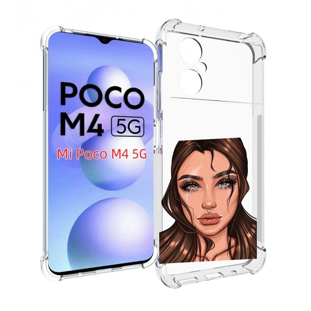 

Чехол MyPads плачущая-девушка женский для Xiaomi Poco M4 5G, Прозрачный, Tocco