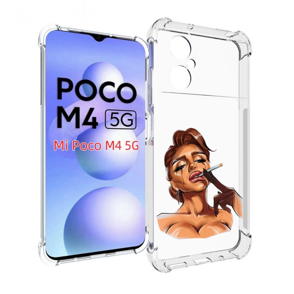 

Чехол MyPads плачущая-девушка-с-сигаретой женский для Xiaomi Poco M4 5G, Прозрачный, Tocco