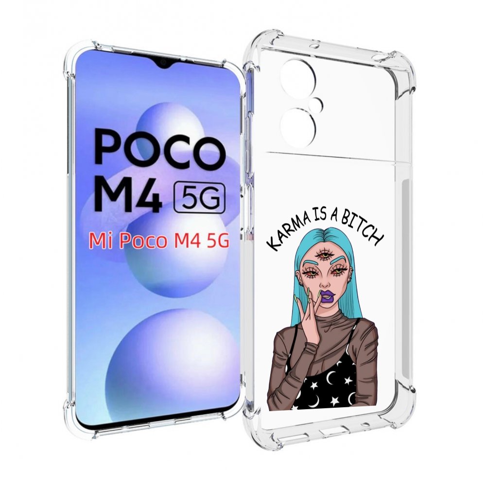 

Чехол MyPads плохая-карма женский для Xiaomi Poco M4 5G, Прозрачный, Tocco