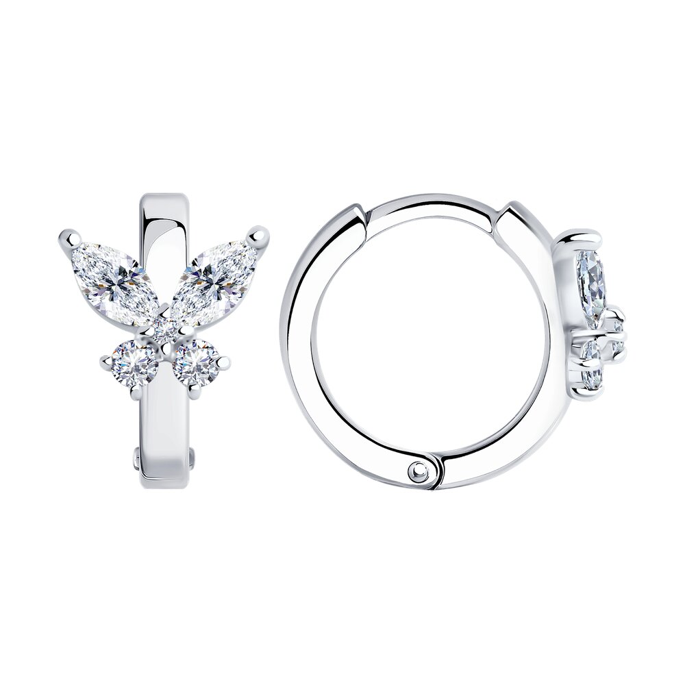 

Серьги конго из серебра SOKOLOV 94026042, фианит, 94026042
