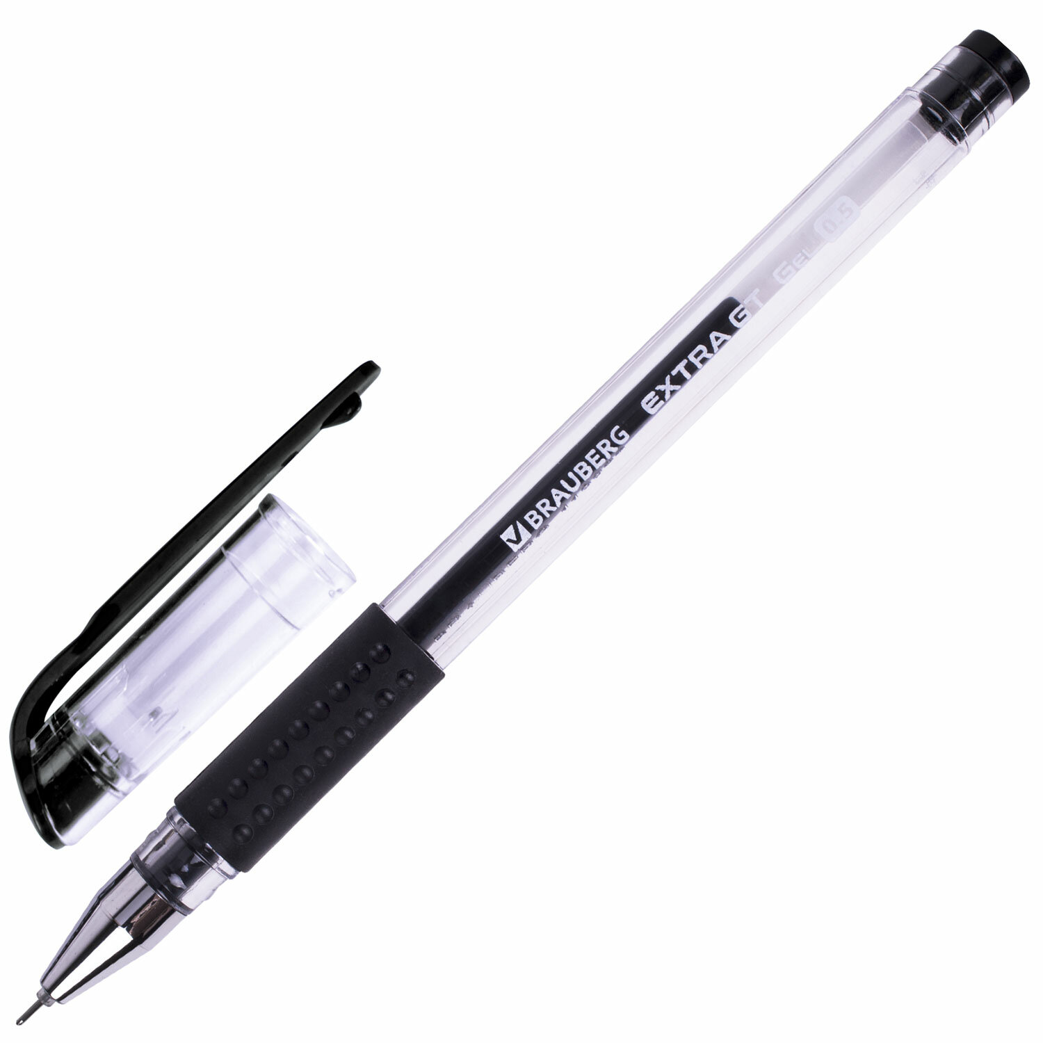 

Ручка гелевая с грипом BRAUBERG EXTRA GT NEEDLE, черная линия 0,35 мм, 24 шт