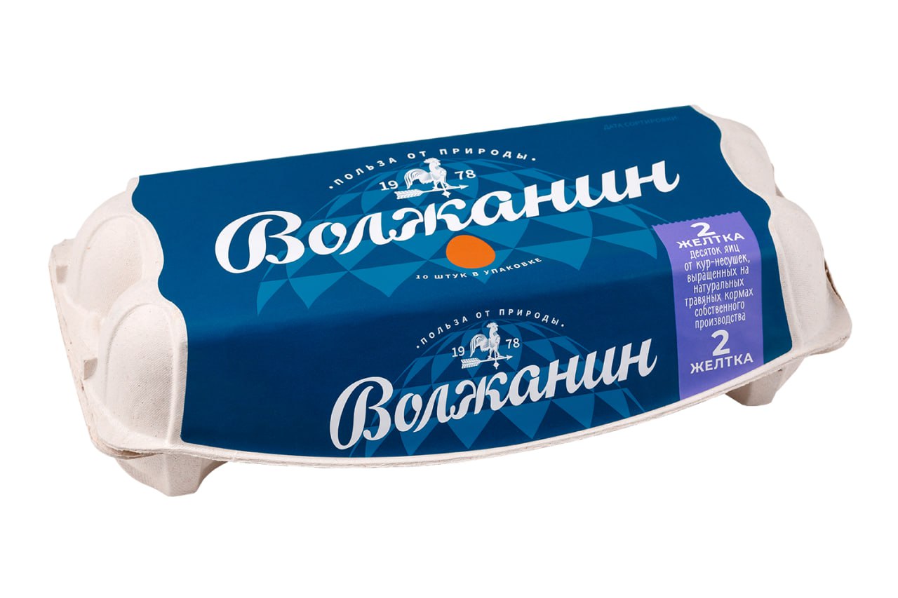 

Яйцо куриное двухжелтковое 10шт волжанин