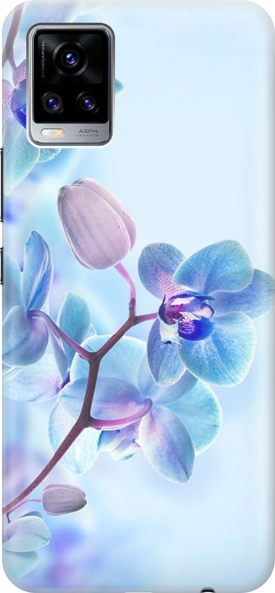 

Силиконовый чехол на Vivo V20 "Синий цветок на синем", Голубой;синий, 159672