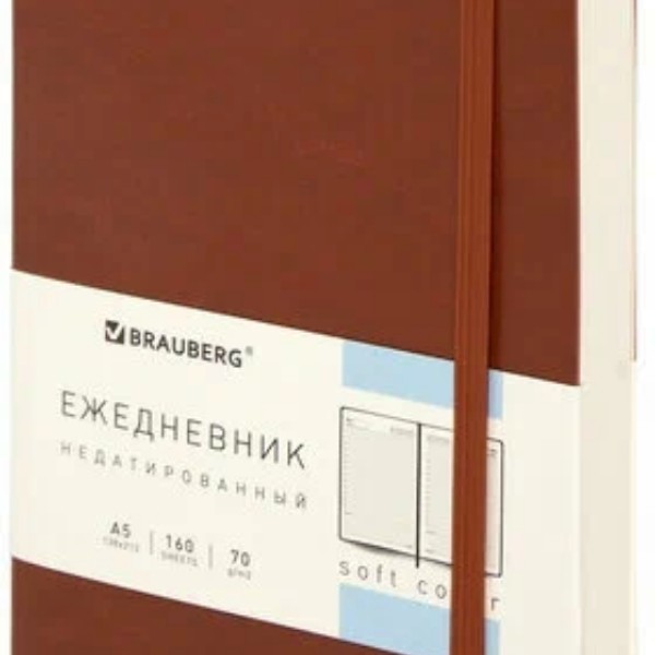 

Ежедневник недатированный Brauberg Metropolis Ultra А5, 160 л, коричневый, набор из 2 шт