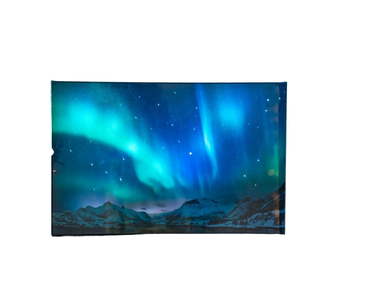 фото Светящееся панно северное сияние, 9-10 led-огней, 25-30 оптоволоконных выходов, 38x58 см kaemingk